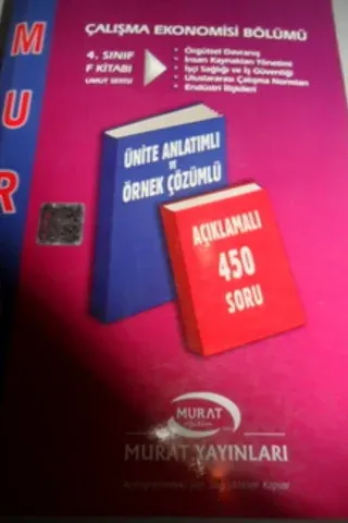 4. Sınıf Çalışma Ekonomisi Bölümü F Kitabı