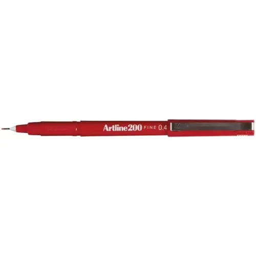 Artline 200N Fine Keçe Uçlu Yazı Kalemi Uç:0,4mm Kırmızı