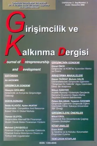 Girişimcilik Ve Kalkınma Dergisi 2008 Cilt:3 No:2
