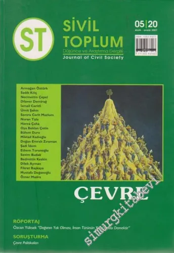 Sivil Toplum - Düşünce Araştırma Dergisi, Dosya: Çevre - Sayı: 20    5  Ekim, Aralık