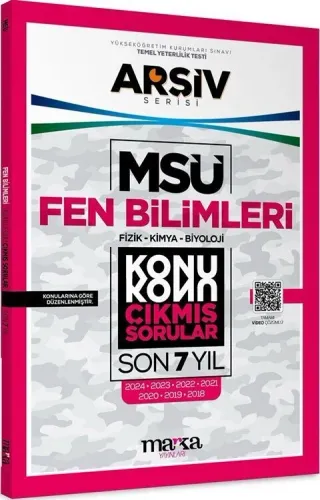 Marka Yayınları MSÜ Fen Bilimleri ARŞİV Serisi Konu Konu Son 7 Yıl Çık