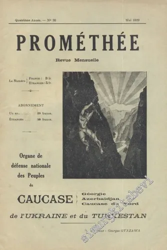 Prométhée - Organe de défense nationale des  Peuples du Caucase de l'Ukraine et du Turkestan -        1929
