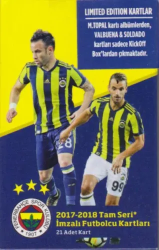 Fenerbahçe 2017-18 Tam Seri İmzalı Futbolcu Kartları ( 21 Adet Kart) - İADESİZ