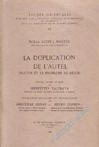 La Duplication de l'Autel ( Platon et le Probleme de Delos ) -        1940