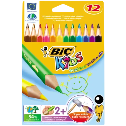 Bic Kuru Boya Evolution Üçgen Jumbo 12 Li 829735