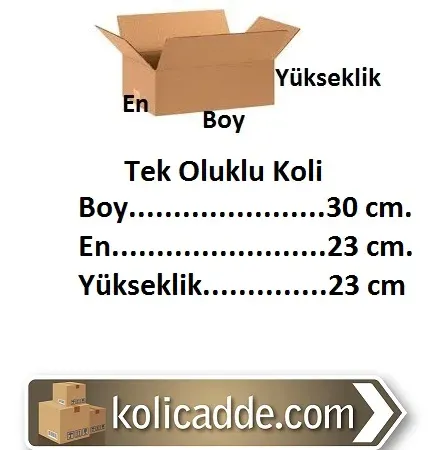 Tek Oluklu Karton Koli 30x23x23 cm.