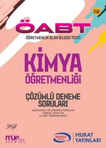 Murat KPSS ÖABT Kimya Öğretmenliği Çözümlü Deneme Soruları 1187