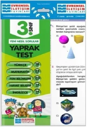 3.Sınıf Tüm Dersler Yaprak Testler Evrensel İletişim Yayınları 9786057958075