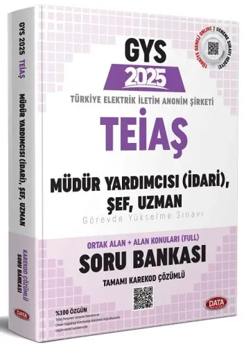 Data Yayınları 2025 TEİAŞ Genel Müdürlüğü GYS Müdür Yardımcısı (İdari), Şef, Uzman Soru Bankası - Karekod Çözümlü