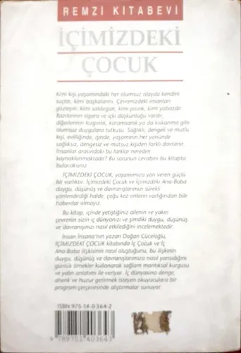 İçimizdeki Çocuk Doğan Cüceloğlu Remzi Kitabevi
