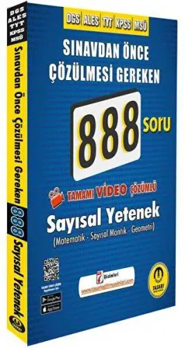 TASARI DGS ALES VİDEO ÇÖZÜMLÜ 888 SAYISAL SORU BANKASI