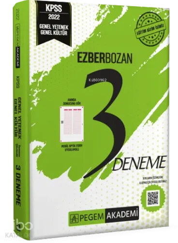 2022 KPSS Genel Kültür Genel Yetenek Ezberbozan 3 Deneme