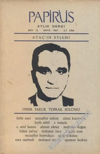 Papirüs Aylık Dergi - Ömer Faruk Toprak - Sayı: 12      Mayıs