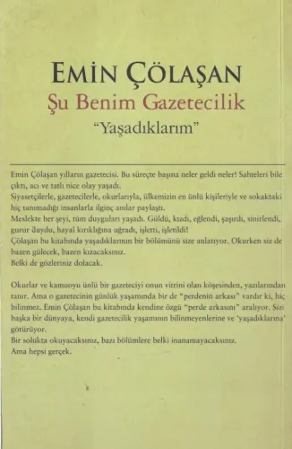 Şu Benim Gazetecilik "Yaşadıklarım" Emin Çölaşan Doğan Kitap %68 indir