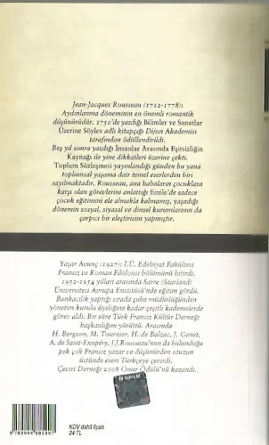 Emile Jean Jacques Rousseau Türkiye İş Bankası Kültür Yayınları %32 in