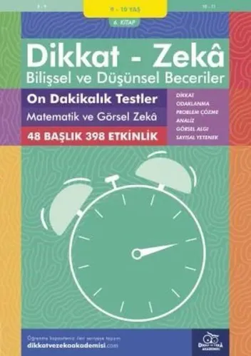 On Dakikalık Testler Matematik ve Görsel Zeka ( 9 - 10 Yaş 6.Kitap - 3