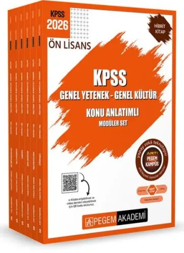Pegem Yayınları 2026 KPSS Genel Yetenek Genel Kültür Ön lisans Konu Anlatımlı Modüler Set