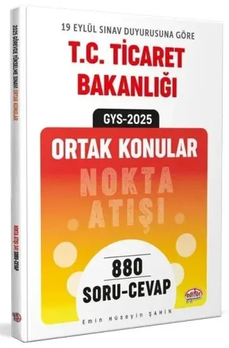 Editör Yayınları 2025 T.C. Ticaret Bakanlığı Ortak Alan Soru-Cevap