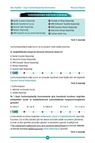 Türkiye'nin İdari Yapısı Çözümlü Soru Bankası