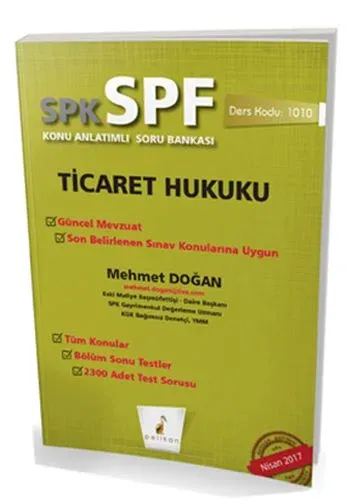 Pelikan Yayınları SPK - SPF Ticaret Hukuku Konu Anlatımlı Soru Bankası 1010