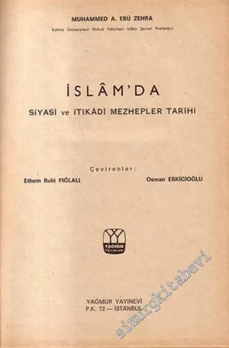 İslam'da Siyasi ve İtikadi Mezhepler Tarihi -        1970
