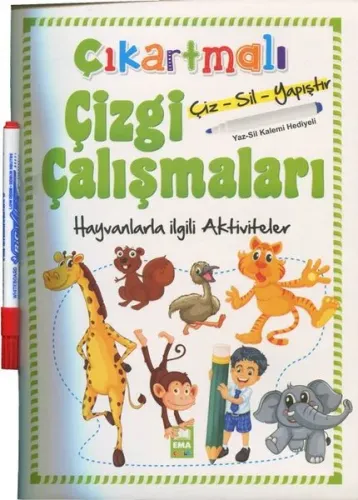 Hayvanlarla İlgili Aktiviteler - Çıkartmalı Çizgi Çalışmaları