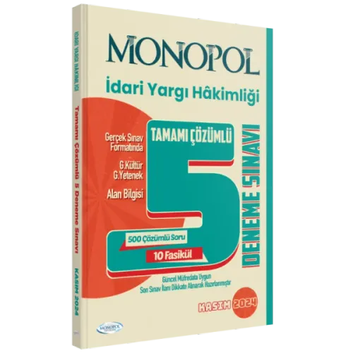 MONOPOL İdari Yargı Hâkimliği Çözümlü 5 Deneme Sınavı