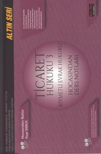 Ticaret Hukuku 3 Kıymetli Evrak Hukuku