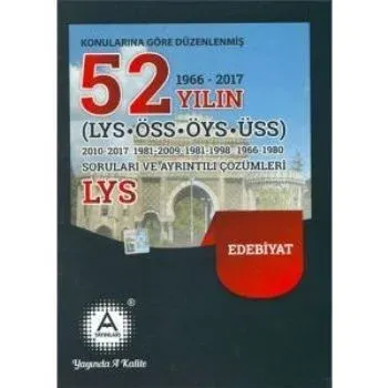 A Yayınları LYS Son 52 Yıl Edebiyat Soruları ve Çözümleri