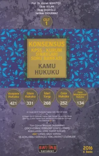 Konsensus Kpss- Kurum Sınavları Soru Bankası Kamu Hukuku (2 Cilt)
