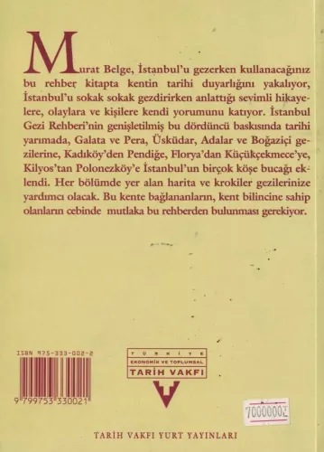 İstanbul Gezi Rehberi Murat Belge Tarih Vakfı Yurt Yayınları %53 indir
