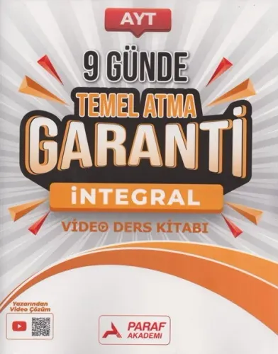 Paraf AYT İntegral 9 Günde Temel Atma Garanti Video Ders Kitabı