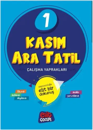 1.Sınıf Kasım Ara Tatil Çalışma Kitabı ( Orta ve Üst Seviye Öğrenciler İçin)