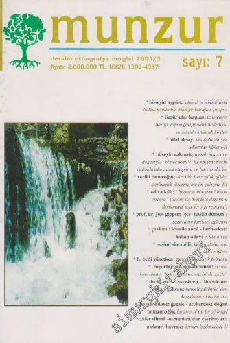 Munzur Dersim Etnografya Dergisi - Sayı: 7    Yıl: 2  Mart 2001