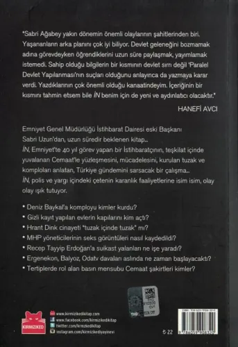 İn, Baykal Kasedi, Dink Cinayeti ve Diğer Komplolar Sabri Uzun Kırmızı