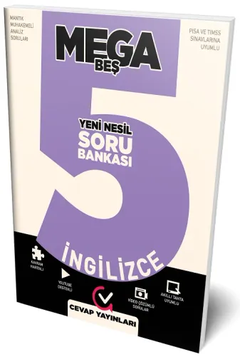 Cevap Yayınları 5. Sınıf İngilizce Mega Beş Soru Bankası