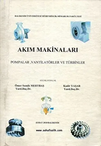 Akım Makinaları Pompalar Vantilatörler ve Türbinler
