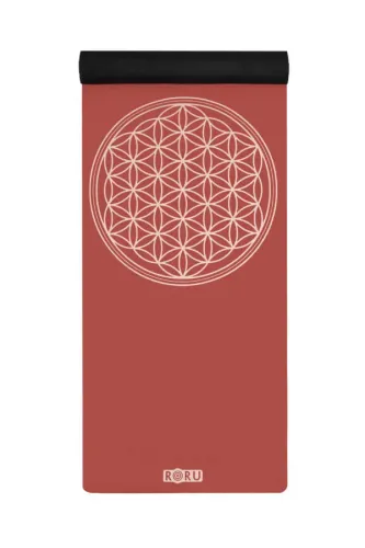 Mikrofiber Kaplama Yoga Matı Yaşam Çiçeği 3mm - Bordo