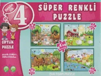 Süper Renkli Çiftlik Puzzle