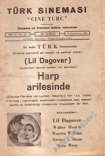 Türk Sineması “Cine Turc” - 17 Teşrinevvel 1933; No: 187       1933
