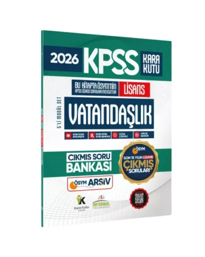 İnformal Yayınları 2026 KPSS Lisans Vatandaşlık Kara Kutu ÖSYM Çıkmış Soru Bankası Son 15 Yıl (Sadece Lisans)
