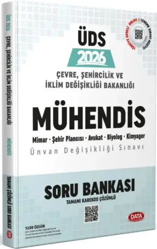 Data Yayınları 2026 Çevre, Şehircilik ve İklim Değişikliği Bakanlığı Mühendis Ünvan Değişikliği Sınavı Soru Bankası - Karekod Çözümlü