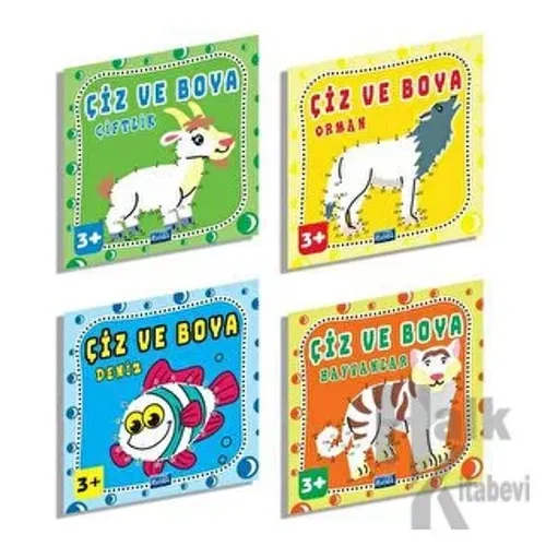Çiz Ve Boya Seti 4 Kitap - Artenino Seti - Halkkitabevi