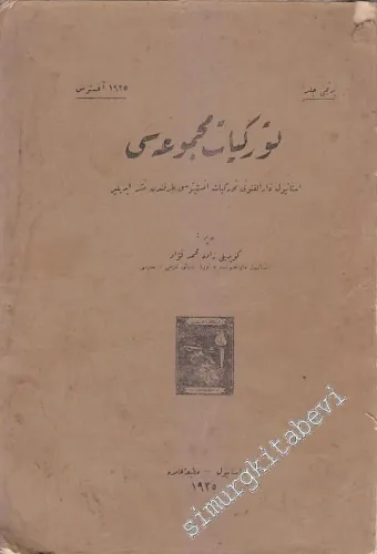 OSMANLICA: Türkiyat Mecmuası - Cilt: 1