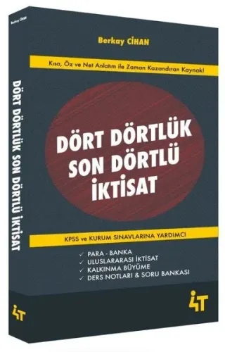 4T Yayınları KPSS A Grubu Dört Dörtlük Son Dörtlü İktisat