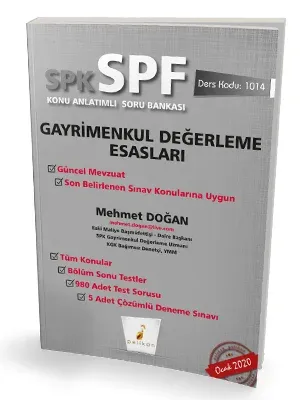 Pelikan Yayınları SPK - SPF Gayrimenkul Değerleme Esasları Konu Anlatımlı Soru Bankası 1014