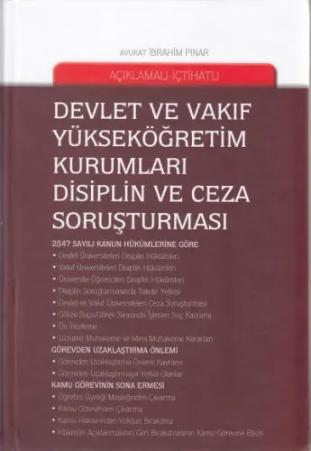 Devlet ve Vakıf Yükseköğretim Kurumları Disiplin ve Ceza Soruşturması
