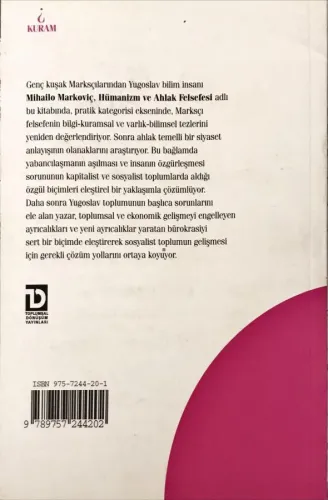 Hümanizm ve Ahlak Felsefesi Milhailo Markoviç Toplumsal Dönüşüm