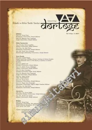 Dörtöğe Dergisi: Felsefe ve Bilim Tarihi Yazıları - Sayı: 11    Yıl: 6