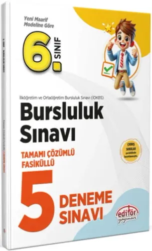 Editör Yayınları 6. Sınıf Bursluluk Tamamı Çözümlü Fasiküllü 5 Deneme 